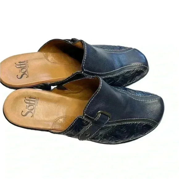 Women’s Sofft Leather Mules Slip-Ons•Dark Blue•Size 8•Genuine Leather•Like New• - Picture 12 of 14
